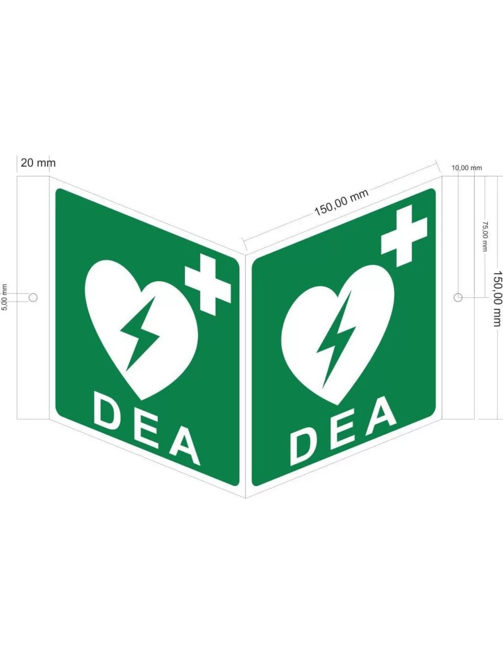 Cartel triangular DEA — vista principal del producto