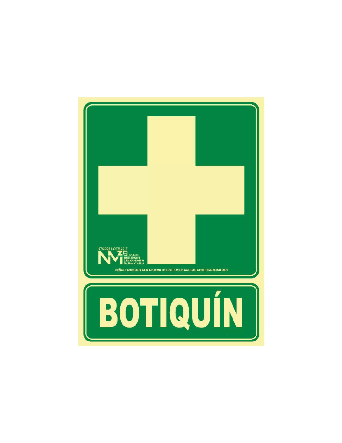 Señal fotoluminiscente Botiquín — vista principal del producto