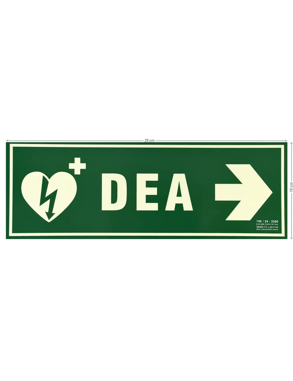 Señal indicativa flecha DEA — vista principal del producto