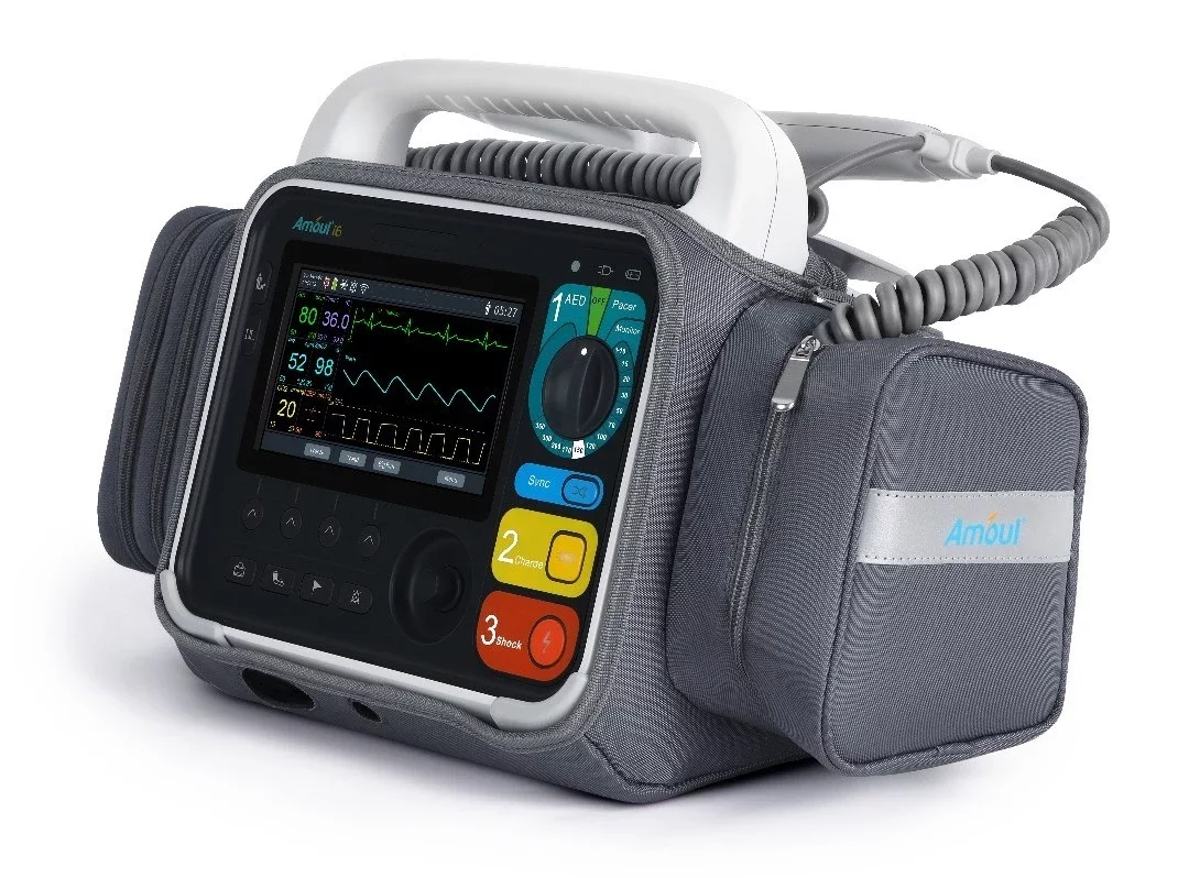 Monitor desfibrilador profesional Amoul i6 con bolsa de transporte