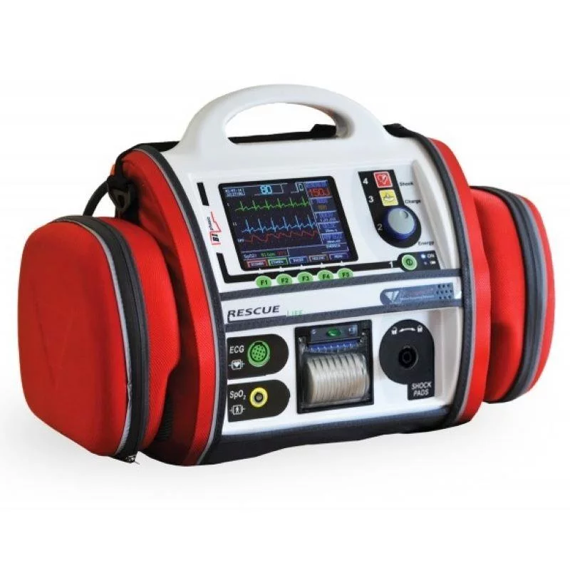 Monitor desfibrilador profesional Progetti Rescue Life 9 con bolsa de transporte